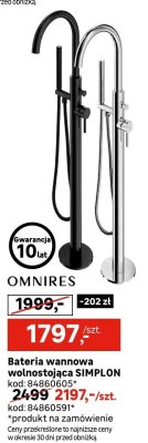 Bateria wannowa wolnostojąca SIMPLON OMNIRES promocja w Leroy Merlin