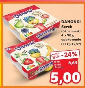 Serek banan-truskawka-wanilia Danone danonki mega promocja w Kaufland