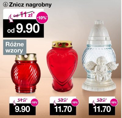 Znicz nagrobny - wzór okrągły czerwony promocja w Woolworth