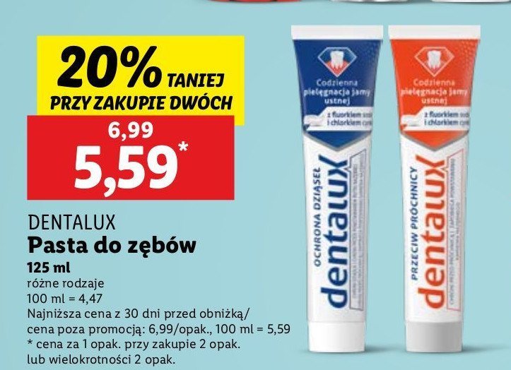 Pasta do zębów ochrona dziąseł Dentalux promocja
