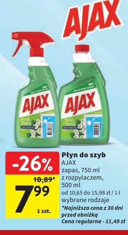 Płyn do mycia konwalie zapas Ajax floral fiesta Ajax . promocja w Intermarche