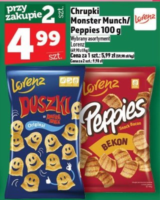Chrupki Monster Munch/Peppies Lorenz 100 g promocja w TOPAZ