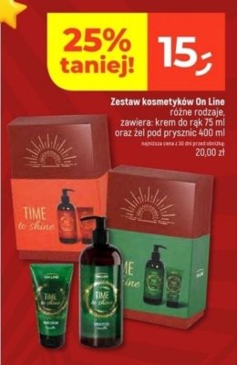 Zestaw kosmetyków On Line różne rodzaje (krem do rąk 75 ml oraz żel pod prysznic 400 ml) promocja w Dealz