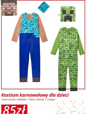 Kostium karnawałowy dla dzieci Creeper - zielony promocja w KiK