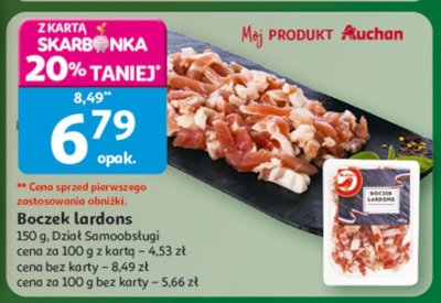 Boczek lardons Samoodsługi promocja w Auchan