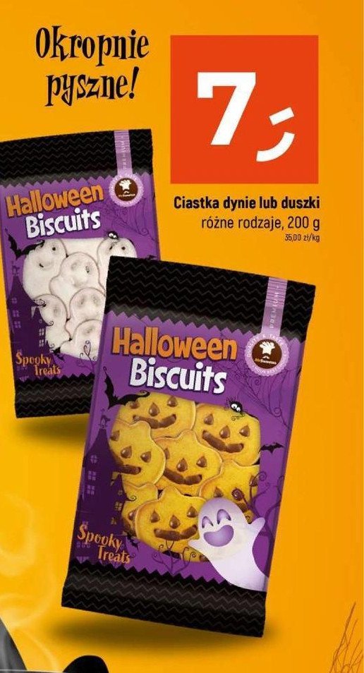 Ciasteczka halloween dynie promocja w Dealz