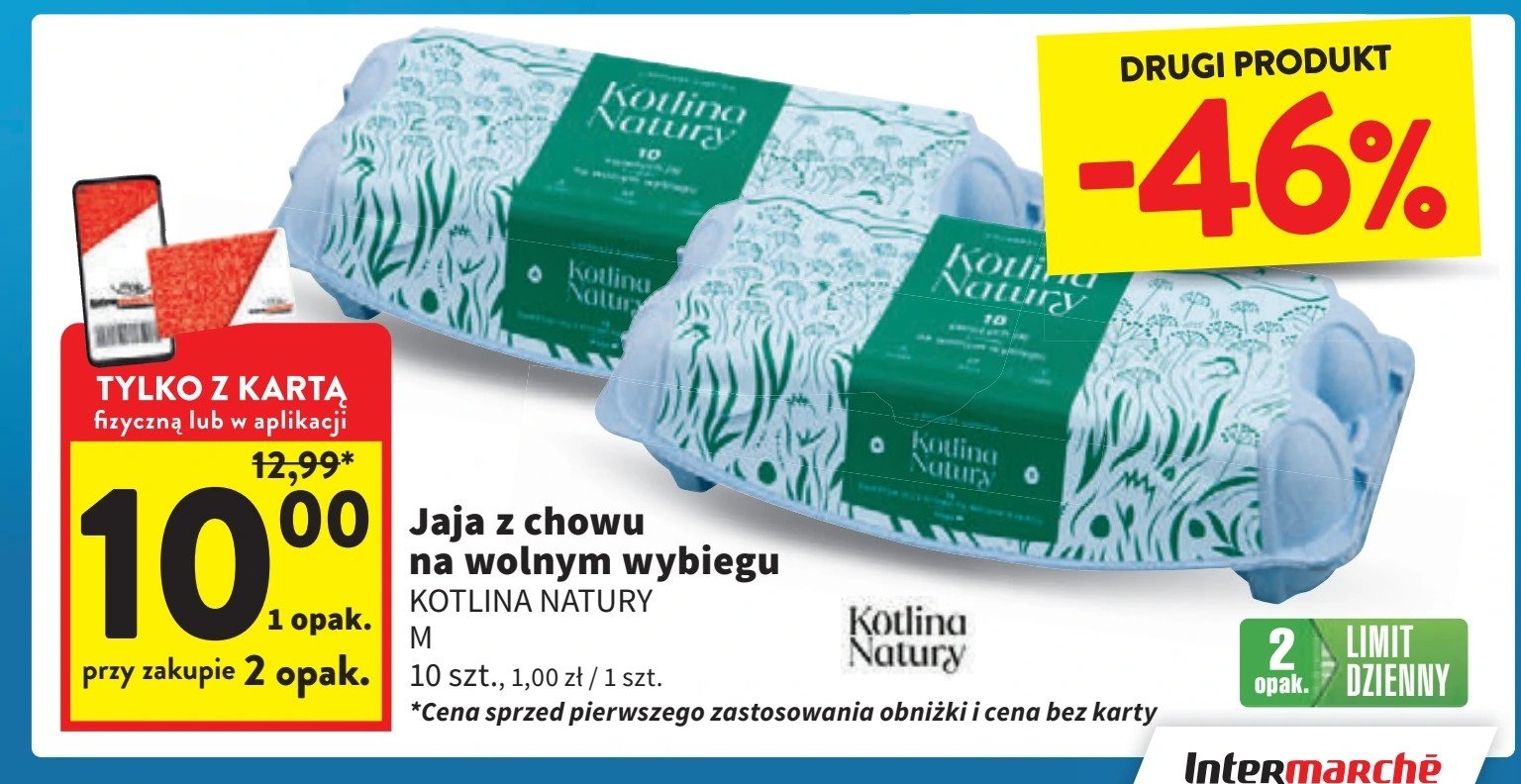 Jaja z wolnego wybiegu m Kotlina natury promocja w Intermarche