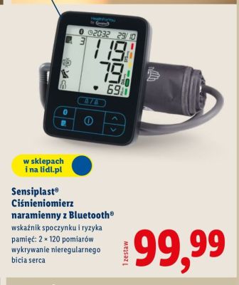 Ciśnieniomierz naramienny z Bluetooth Sensiplast promocja w Lidl