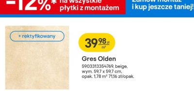 Gres Olden beige promocja w Castorama