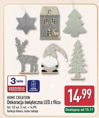 Dekoracja świąteczna LED z filcu  promocja w Aldi