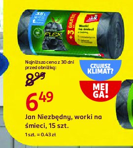 Worki na śmieci z taśmą 35 l Jan niezbędny promocja