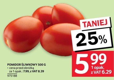 Pomidor śliwkowy 500 g promocja w Selgros