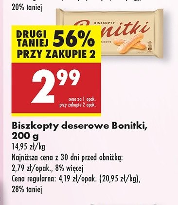 Biszkopty deserowe Bonitki promocja w Biedronka