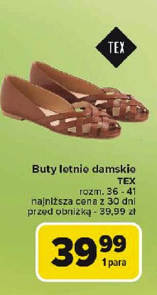 Buty letnie damskie Tex promocja w Carrefour