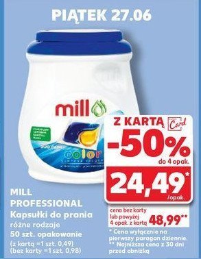 Kapsułki do prania kolor MILL PROFESSIONAL promocja w Netto