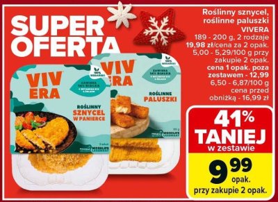Roślinne sznycel, roślinne paluszki VIVERA promocja w Carrefour Market
