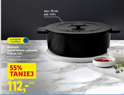 Garnek żeliwy z pokrywką Ø 29 cm, 5,8 L promocja w Lidl