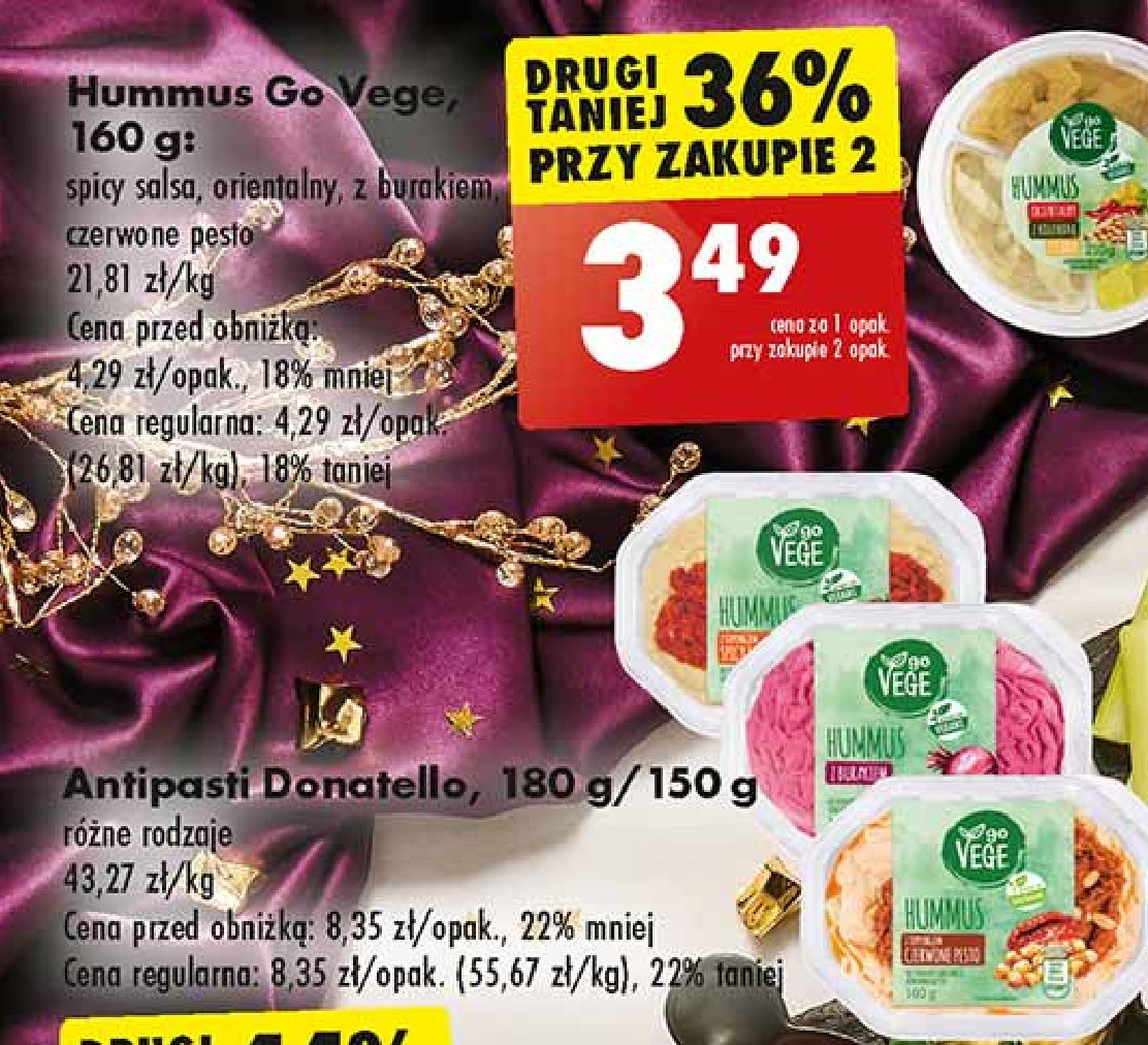 Hummus z toppingiem czerwone pesto Govege promocja