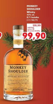 Whisky Monkey Shoulder 40% alk. 0,7 l butelka promocja w Kaufland