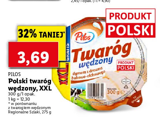 Twaróg wędzony z polskiego mleka Pilos promocja