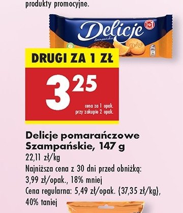 Ciastka z galaretką pomarańczową Delicje szampańskie promocja w Biedronka