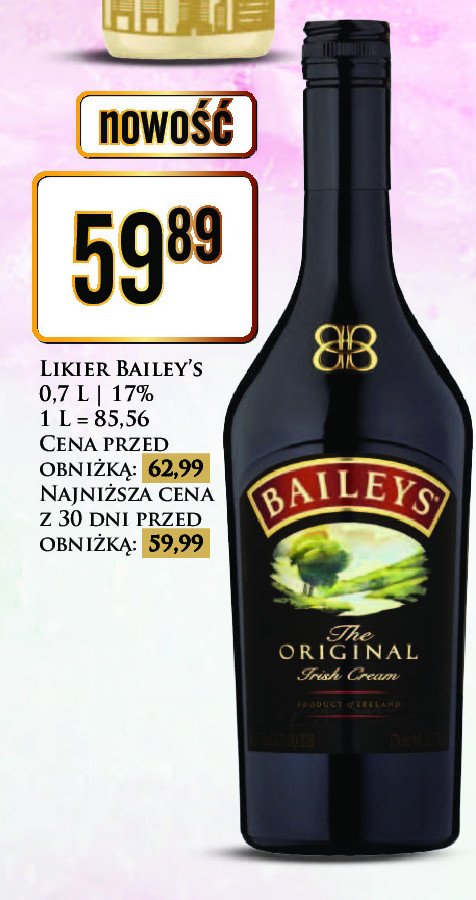 Likier Baileys original irish cream promocja w Dino