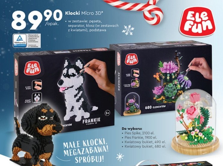 Klocki pies frankie 1900 el. Elefun promocja