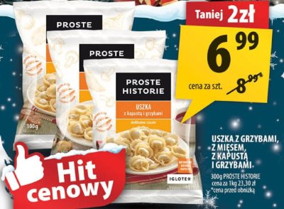 Uszka z grzybami, z mięsem, z kapustą i grzybami Proste Historie promocja w Arhelan