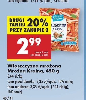 Włoszczyzna słupki Mroźna kraina promocja w Biedronka