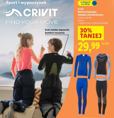 Bielizna funkcyjna dziewczęca, rozmiary: 134-164 promocja w Lidl