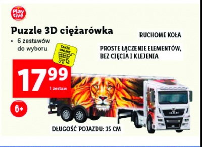 Puzzle 3d ci臋偶ar贸wka Play tive promocja