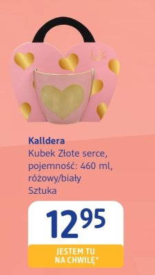 Kubek Złote serce pojemność 460 ml różowy/biały promocja w Drogerie DM
