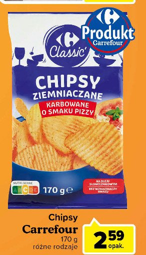 Chipsy o smaku pizzy Carrefour classic promocja