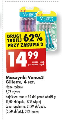 Maszynki do golenia Gillette venus 3 sensitive promocja