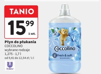 Płyn do płukania COCCOLINO wybrane rodzaje 1,275 - 1,7 l promocja w Intermarche