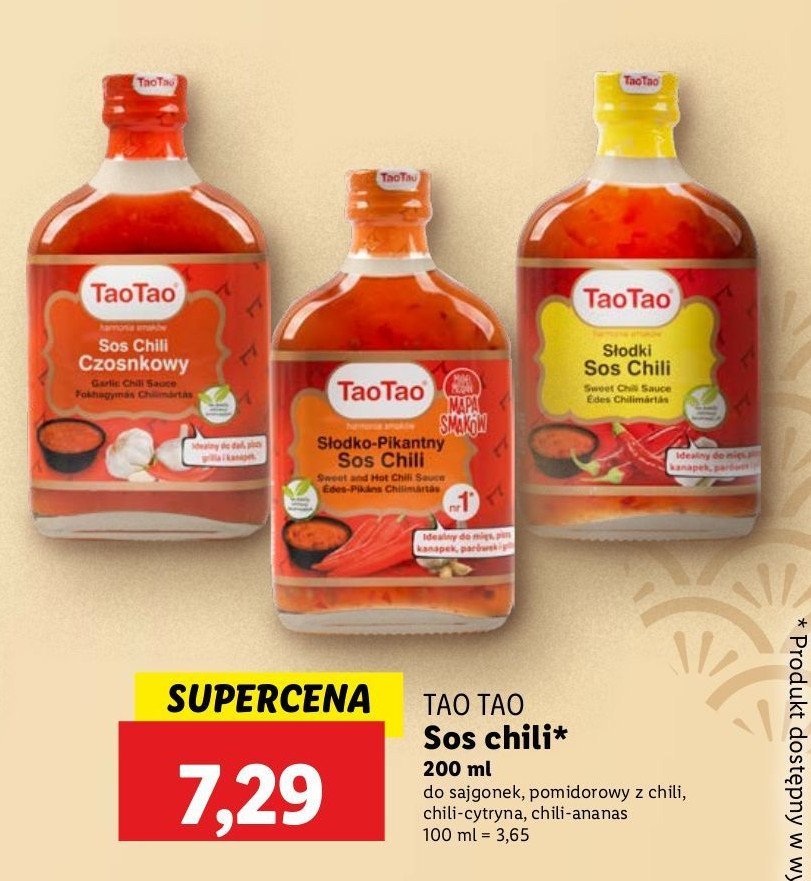 Sos chilli s艂odko-pikantny Tao tao promocja