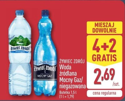Woda źródlana Mocny Gaz promocja w Aldi