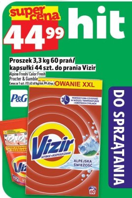 Proszek 3,3 kg 60 prań/kapsułki 44 szt. do prania Vizir Alpine Fresh/Color Fresh/Procter & Gamble promocja w TOPAZ