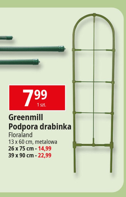 Podpora do roślin drabinka 13 x 60 cm Floraland promocja w Leclerc