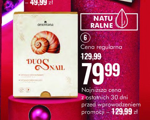 Zestaw w pudełku duo snail: krem do twarzy 50 ml + krem pod oczy 15 ml Orientana zestaw promocja