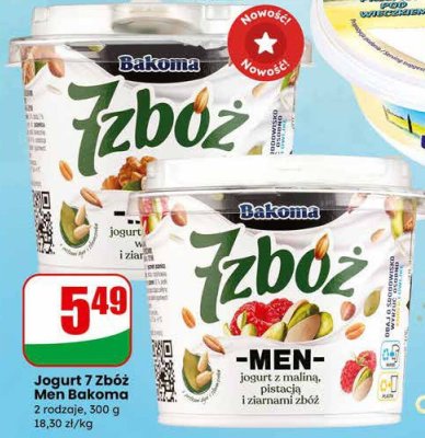 Jogurt 7 Zbóż Men 2 rodzaje promocja w Dino