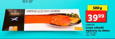 艁oso艣 szkocki w臋dzony na zimno w plastrach Harbour salmon promocja