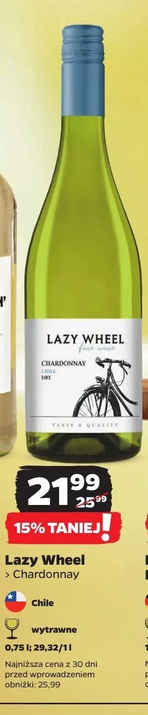 Wino LAZY WHEEL CHARDONNAY promocja w Netto