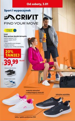Buty sportowe damskie lub męskie Crivit promocja w Lidl
