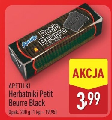 Herbatniki Petit Beurre Black APETILKI promocja w Aldi