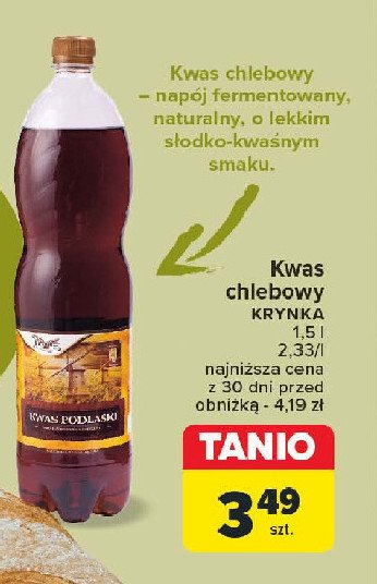 Kwas podlaski KRYNKA promocja w Carrefour