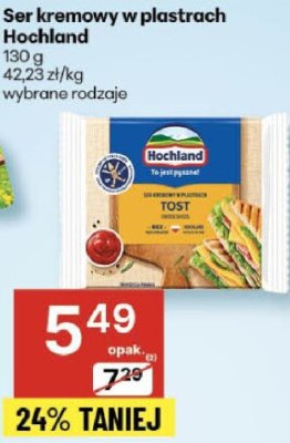 Ser kremowy w plastrach Hochland wybrane rodzaje promocja w Delikatesy Centrum