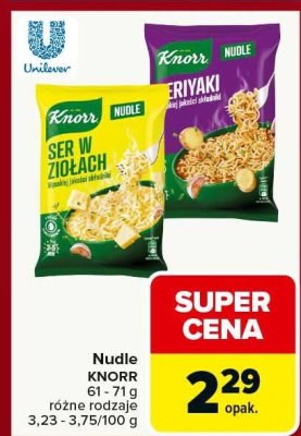 Nudle KNORR różne rodzaje 61-71g promocja w Carrefour Market