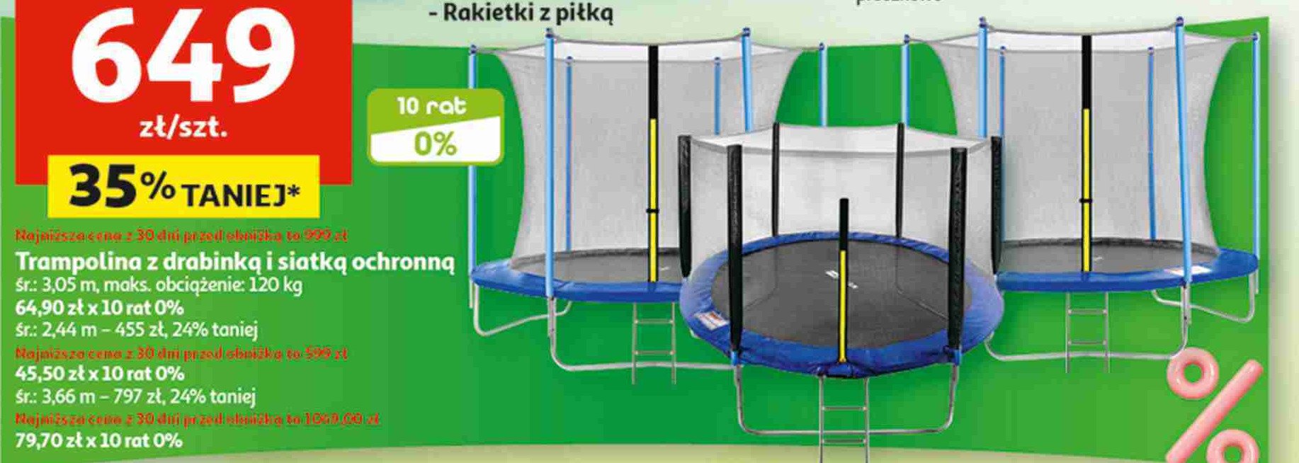 Trampolina ogrodowa z siatką śr. 3.05m promocja