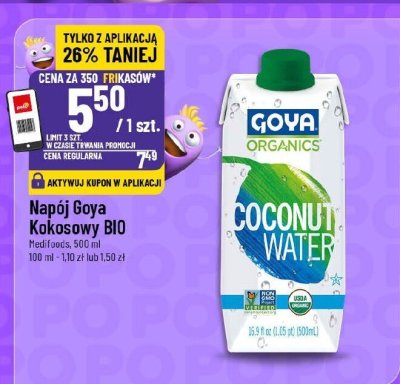 Napój Goya Coconut Water BIO kokosowy promocja w POLOmarket